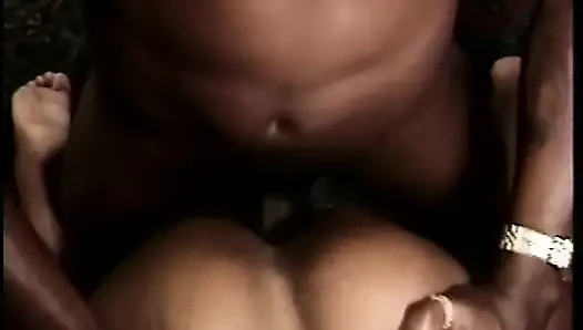 Cheap black slut in a tight black dress gets fucked by a nice black cock