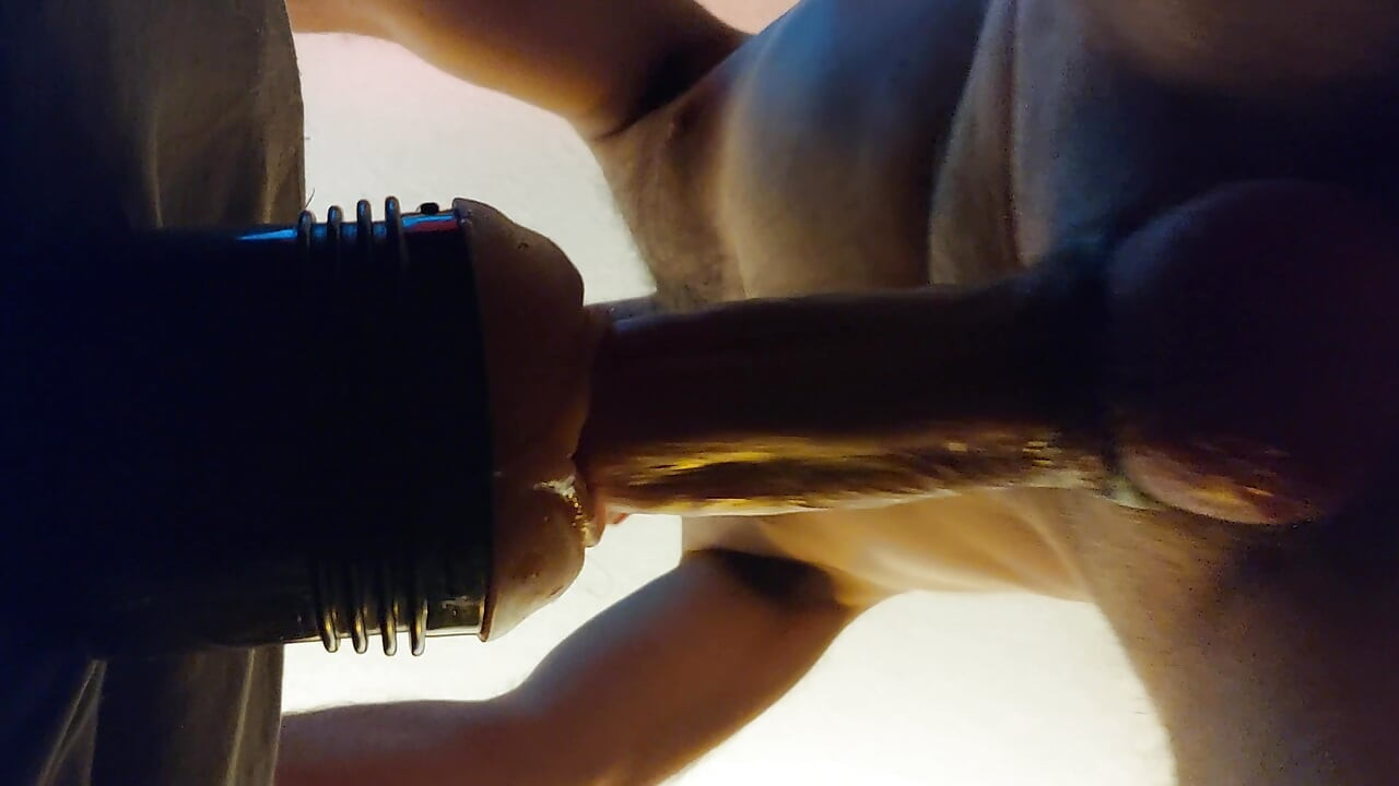 I fuck a fake pussy with a prostate tickler up my tight ass