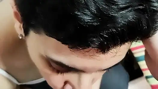 Quickie! Blowjob and Cum on Her Frankfurter! (and Black Jeans)