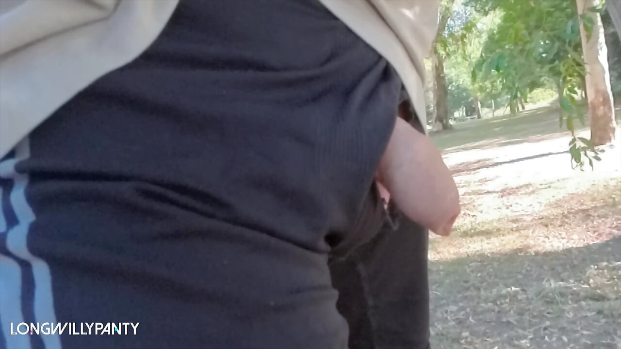 Uncut cock flopping around in public flashing dare.