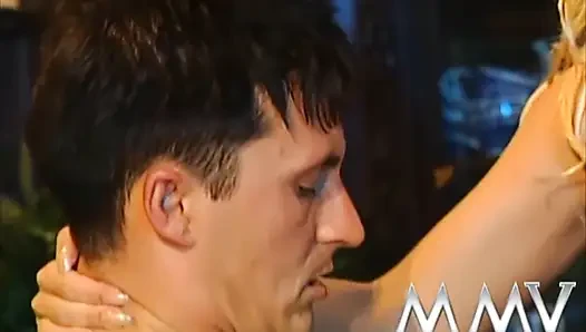 Big breasted blondie tasting the hot sperm