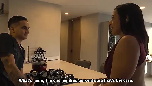 Wife Discovers Her Husband Being Unfaithful with the Neighbor and Gives Him a Threesome with Her for Her Anniversary