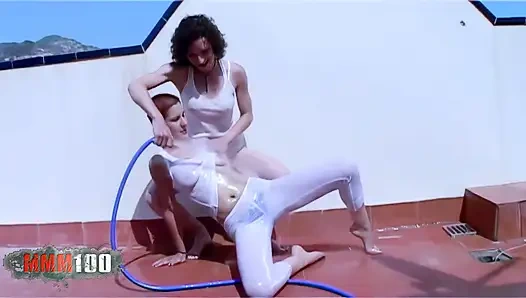 Steffy: Sexy Lesbian Playing with Some Water...