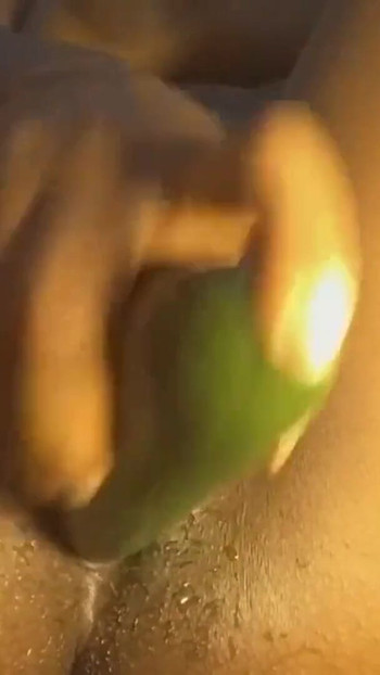 cucumber in my pussy and orgasm | Clip 2