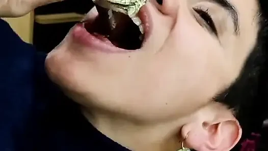 Quickie! Cum on Her Favorite Chocolate!