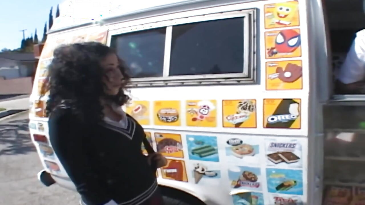 Kinky Babes Scene-3 Slim Brunette with a Big Ass Enjoys Having Hard Sex in the Ice Cream Truck