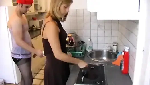 Crossdresser Slave Cleans Her Kitchen