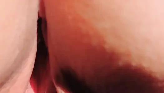 Hinternansicht dicke, fleischige, klaffende fotze .