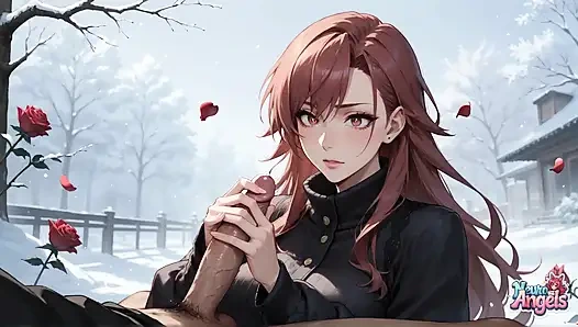 Snowy Rose & Cum-splattered Surrender: MILF's Dildo Feast in Winter