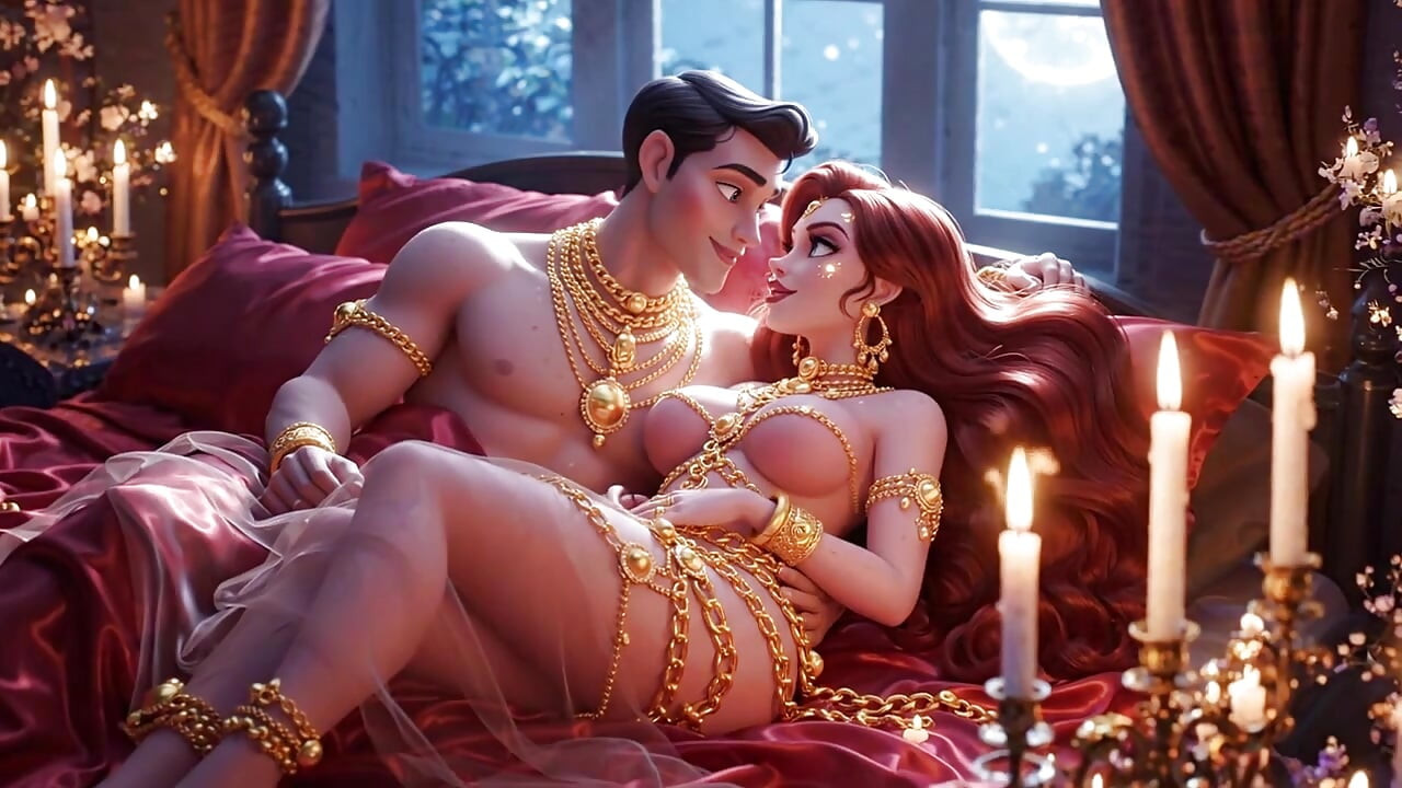 Hot Cartoon Couple Romantic Night Passion Compilation - Gold Jewelry Sensual Animated Love