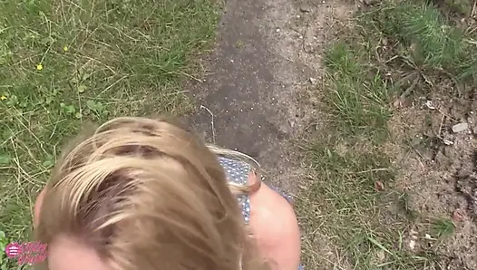 Kinky Blonde Nympho Fucked Right on the Railway Track