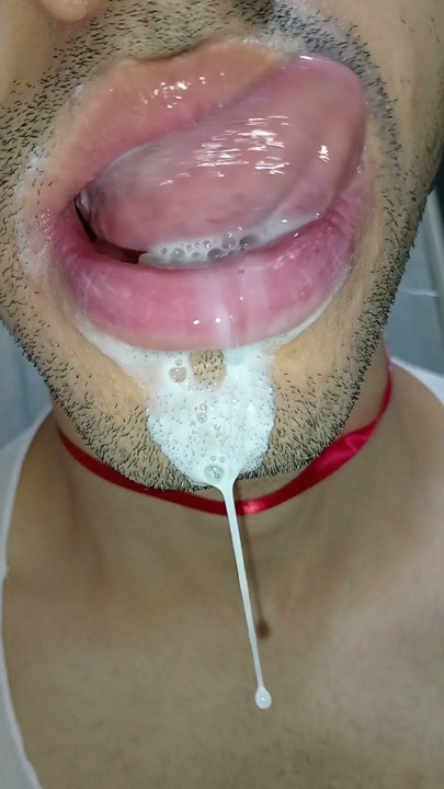 Cum in my mouth, play with your cum, and swallow it, sexy, femboy, trans, gay naughty, tongue, sloopy, six pack, fitness teen | Clip 3