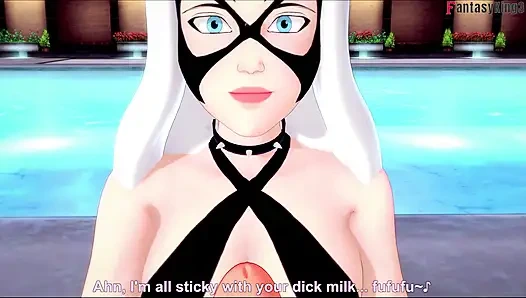 Felicia Hardy (Black Cat) bikini blowjob - Marvel