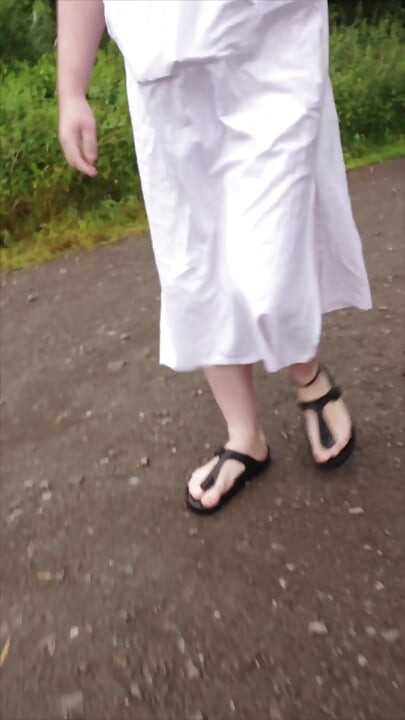 Walk in White Caftan with Annoying Insects
