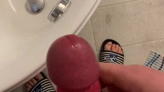 Squirt piss with hard cock in my bath