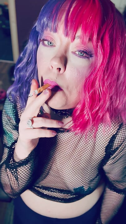 A Pretty In Pink Princess, Tina Snua, Chain Smokes 2 Cigarettes With Match Light Ups - Smoking Smoker