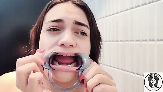 4K Dental Hygienist Routine Mouth Fetish Closeups Naked