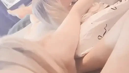 Zelex- blonde tart gets mouth spunked in while grinding  cunt on friends face