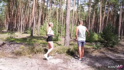 German Glasses Girl Vivi Vallentine Seduce to Risky Outdoor Sex by Stranger