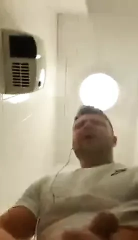 hot guy cum in public bathroom
