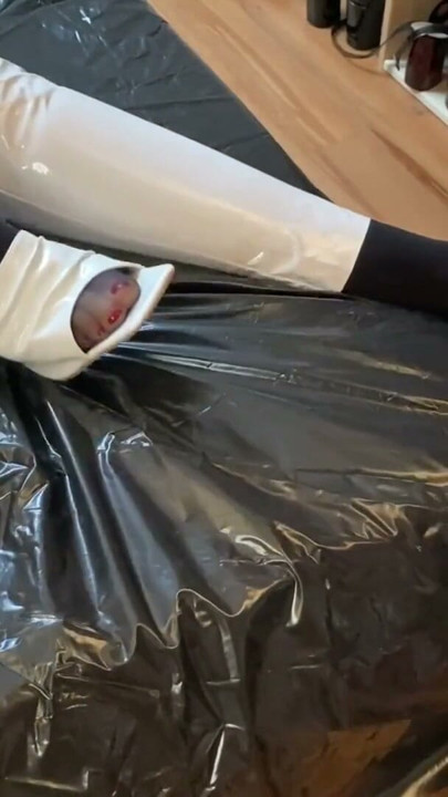White Heels, white Leggings, Black Nylons | Clip 2
