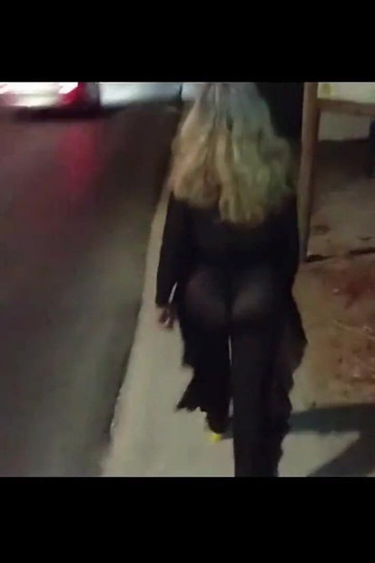 Mel Showing off in Public on the Side of Road 13