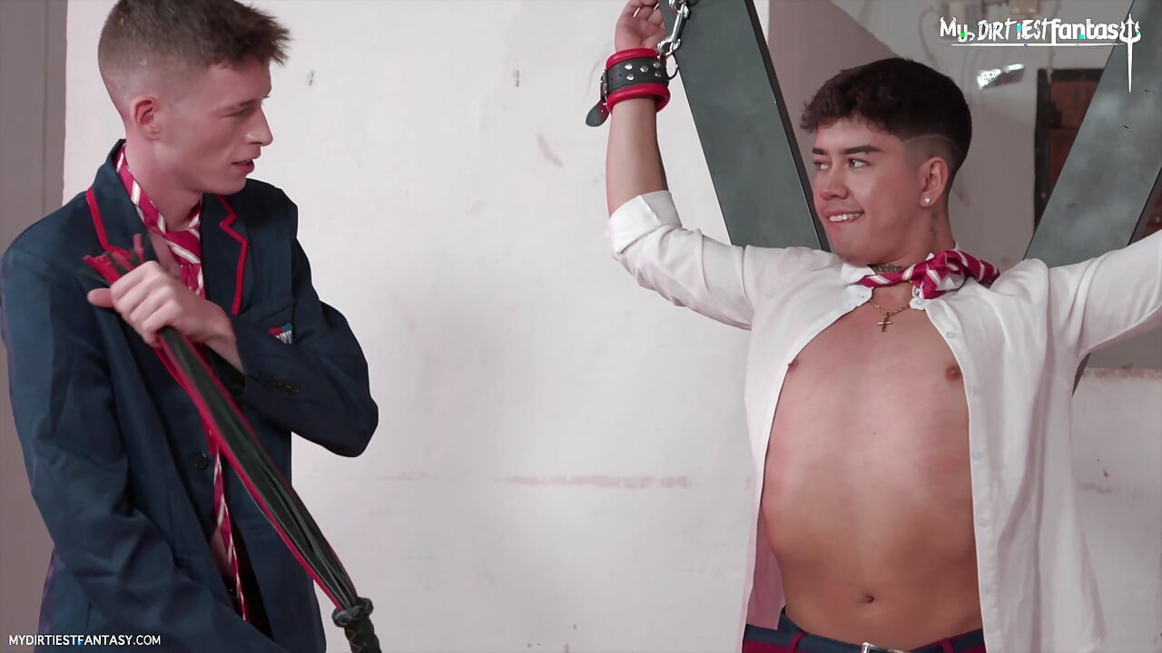 French Dom Takes Control: Latino Stud, Big Cock, Prep Uniform, BDSM, Whipping & Spanking Bench