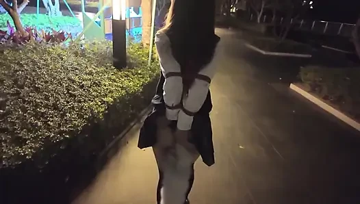 Hs19-a Girl in a School Uniform Was Bound Wander the Streets