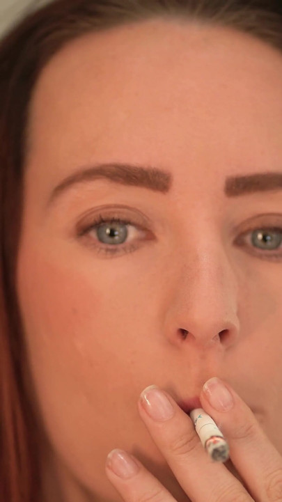 Close up Smoking - Sexy Lip & Smoke Tease