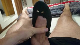 Fuck well worn stinky black ballerinas and cum on it