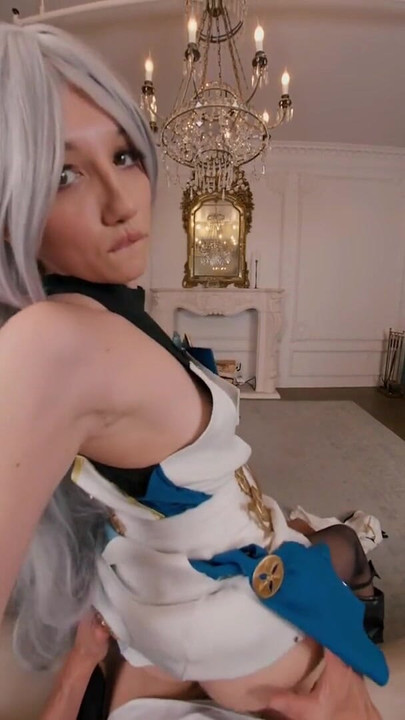 Captivating moment from "VR Conk: Skinny Bronya In Stockings Gets Fucked With Moans In Honkai Star Rail Cosplay Parody"