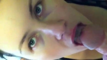 Horny girl takes it in her mouth