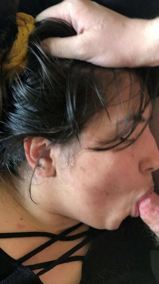 Hot slut taking a face fucking