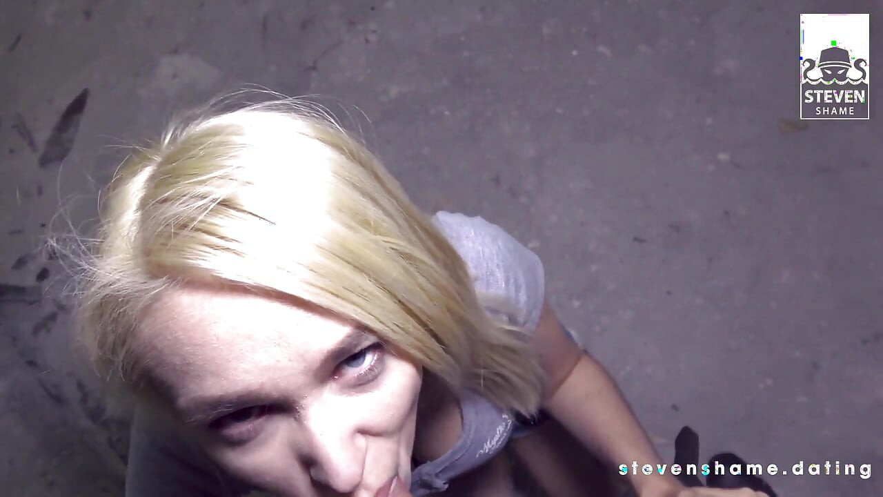 Outdoor fuck -  Blonde teen Arteya banged in lost place until he cums in her mouth!