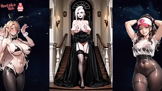 2d хентай, подборка с горячей сучкой.