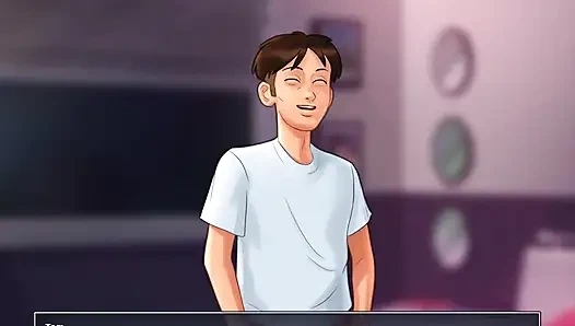 SummerTime Saga: сводный брат смотрит порно-видео его сводной сестры на его компьютере, эпизод 70