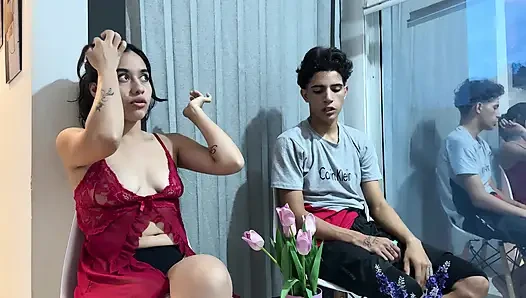 They catch me having sex secretly with my girlfriend's friend and she ends up joining the best sex of our lives.