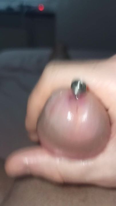 Sounding handjob with cum