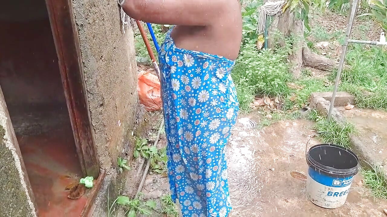Hot Step Mom Bathing Outdoor