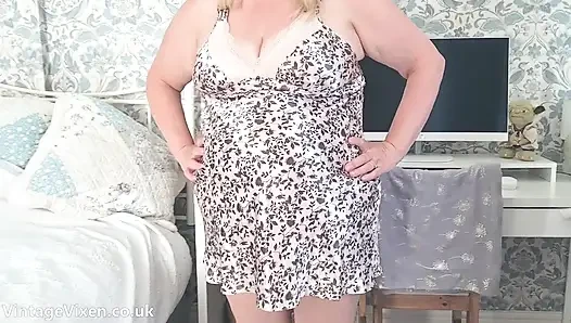 Plain White Mommy Panties and Big Jiggling Boobs