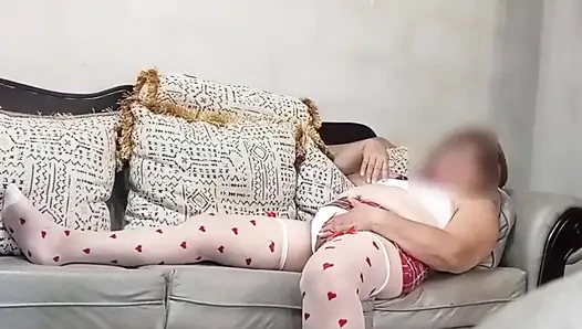 Olgun bir okul öğretmeninin amını emiyor