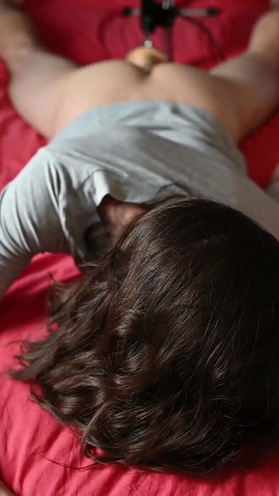 MiaMia strokes her hair while she's being kissed on the bed | Clip 1