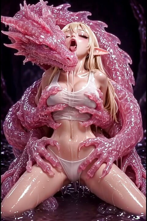 3d anime elf fucks with slime dragon