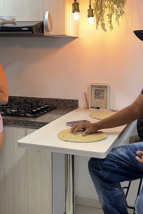 She Came Home From Work and I Didn't Expect to Find My Big Ass Stepsister Naked in the Kitchen, I Ask Her to Fuck Me