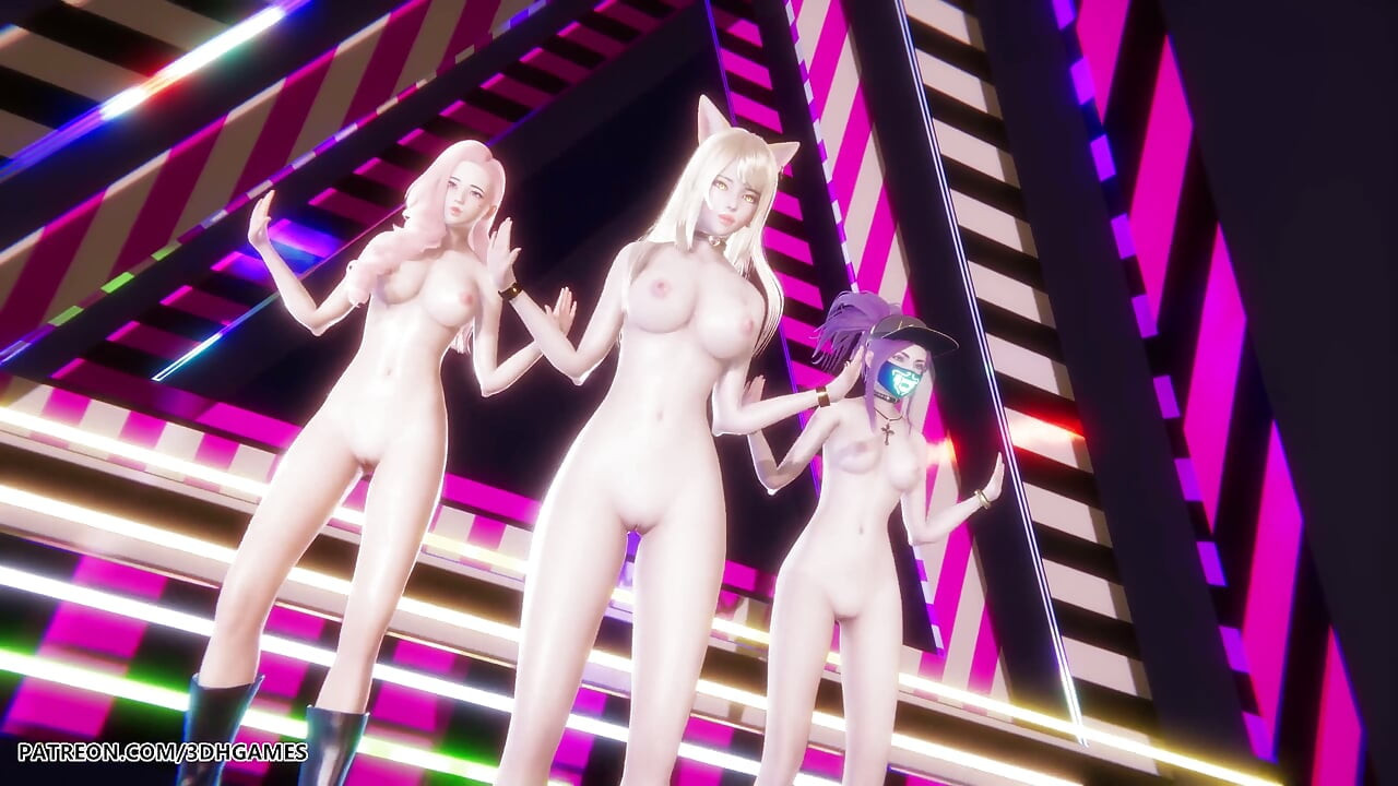 Mmd Babymonster - Batter up Ahri Evelynn Akali Sexy Naked Dance League of Legends Hentai Uncensored 4K 60fps