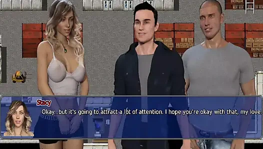 The office wife #22 - Stacy teased Zack and later on Simon played with Stacy's pussy