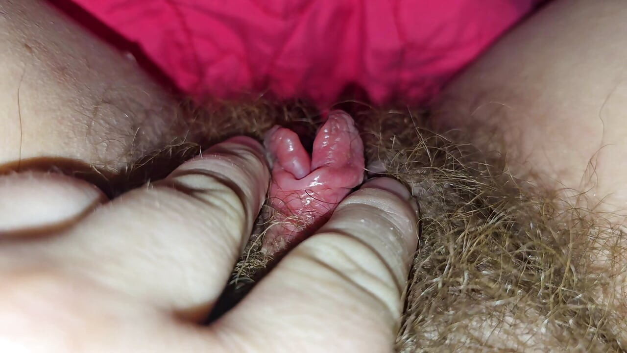 Toying My Fat Hairy Clit For Your Pleasure.