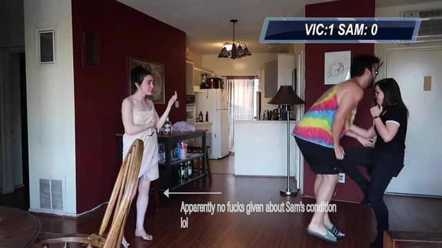 Got a hard knee to the balls by pissed off female