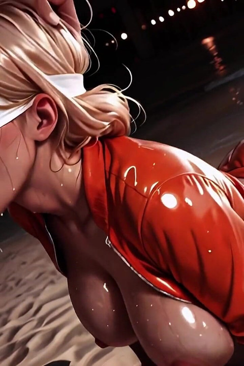 Fast Action - Blindfolded Beach Blonde - Deepthroat, Tongue and Facial Until the Sun Goes Down