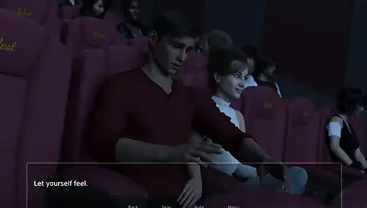 Üvey annem karanlık tiyatroda beni ereksiyon etti ve yabancı kızın tiyatro tuvaletinde elle muamelesi - deceit gölgeleri - e08